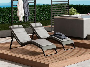 DIVINA - OUTDOOR SPA - Steel and wood spa bed by NOVELLINI