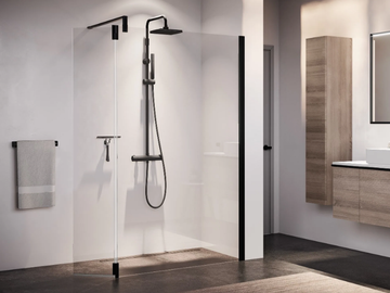 GIADA H - Aluminum and tempered glass shower panel by NOVELLINI