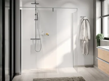 GIADA H+H KIT EDGE - Aluminum and tempered glass shower panel by NOVELLINI