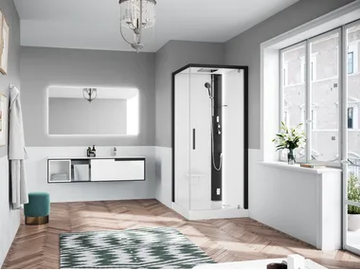 GLAX 1 2.0 G+F - Multifunction corner shower cabin by NOVELLINI