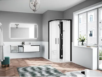 GLAX 1 2.0 R - Multifunction semicircular shower cabin by NOVELLINI