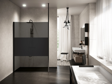 KUADRA H FUMÈ - Shower panel by NOVELLINI