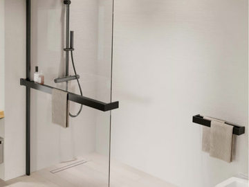 KUADRA HD FRAME - Glass towel rack / bathroom wall shelf by NOVELLINI