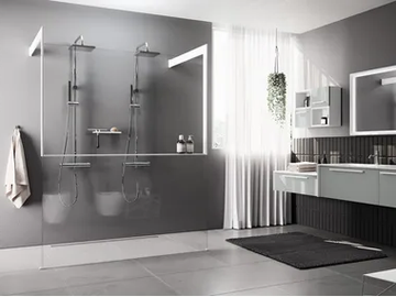 KUADRA HF FRAME - Aluminum and tempered glass shower panel by NOVELLINI