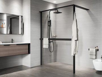KUADRA HWS FRAME - Glass tempered and aluminium shower panel by NOVELLINI