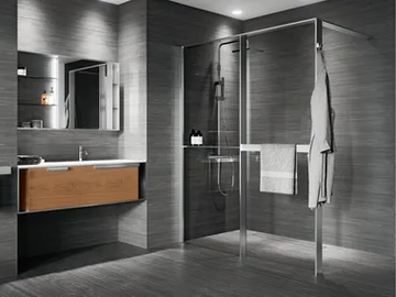 KUADRA HWZ2 FRAME - Glass and aluminium shower panel with shelf and towel holder by NOVELLINI