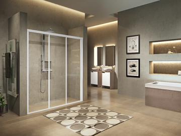 LUNES 3P - Niche shower cabin with sliding door by NOVELLINI