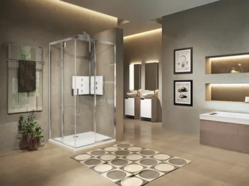 LUNES AH - Corner shower cabin with sliding door by NOVELLINI