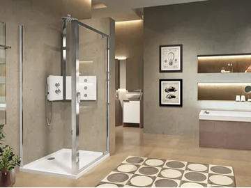 LUNES FZ - Corner shower cabin with hinged door by NOVELLINI