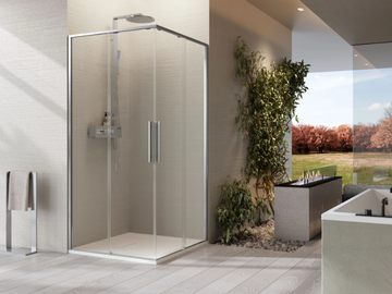 RIGA A - Corner glass and aluminium shower cabin by NOVELLINI