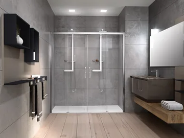 ROSE ROSSE 2A - Niche shower cabin with sliding door by NOVELLINI