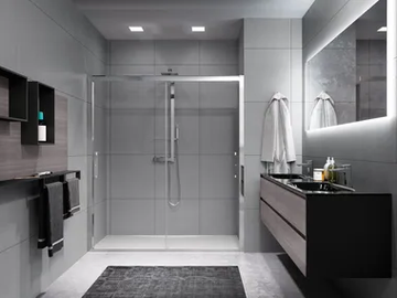 ROSE ROSSE 2M - Niche shower cabin with sliding door by NOVELLINI