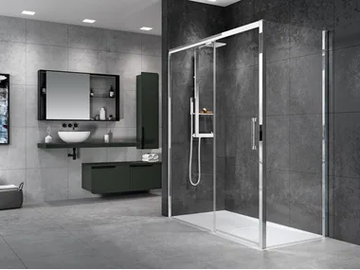 ROSE ROSSE F - Corner shower cabin with sliding door by NOVELLINI