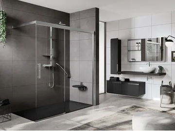 ROSE ROSSE PHB - Corner shower cabin with sliding door by NOVELLINI