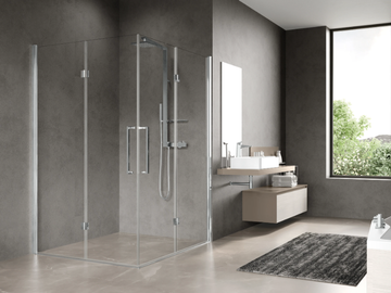 YOUNG 2AS - Corner shower cabin with folding door by NOVELLINI