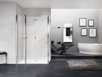 YOUNG 2P+F - Corner shower cabin with hinged door by NOVELLINI