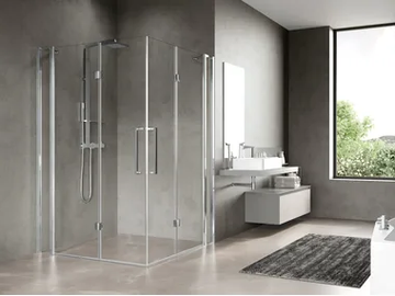 YOUNG 3AS - Corner shower cabin with folding door by NOVELLINI