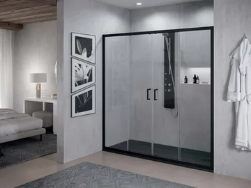 ZEPHYROS 2.0 2A - Niche rectangular glass and aluminium shower cabin with sliding door by NOVELLINI