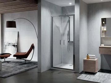 ZEPHYROS 2.0 2B - Niche glass and aluminium shower cabin with hinged door by NOVELLINI