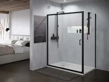 ZEPHYROS 2.0 2P - Corner rectangular glass and aluminium shower cabin with sliding door by NOVELLINI