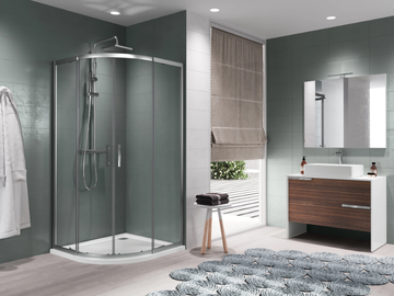 ZEPHYROS R - Quadrant shower cabin with slide door and fixed panel by NOVELLINI