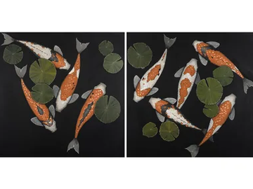 KOI I & II - Canvas Painting by NOVOCUADRO ART COMPANY
