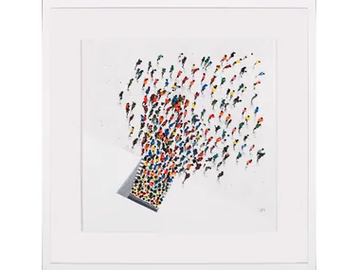 Meeting II - Wooden Painting by NOVOCUADRO ART COMPANY