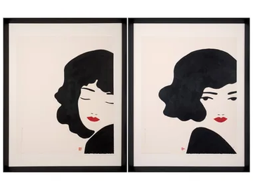 Morena mirando & soñando - Paper Painting by NOVOCUADRO ART COMPANY