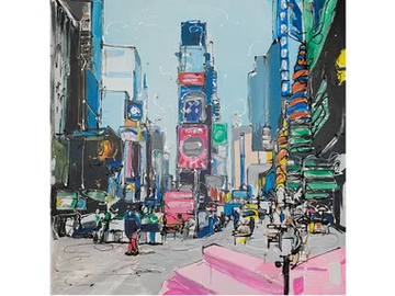 Pink Square - Canvas Painting by NOVOCUADRO ART COMPANY