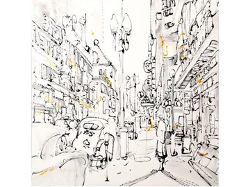 URBAN WOMAN LIGHT - Canvas Painting by NOVOCUADRO ART COMPANY