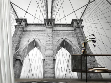 BLACK & WHITE / BROOK - Trompe l'oeil wallpaper by N.O.W. Edizioni