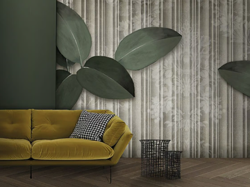 BURGUNDY - Textile effect damask glass-fibre wallpaper by N.O.W. Edizioni