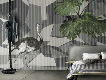 GEOMETRIC CAMU - Vinyl or fyber glass wallpaper by N.O.W. Edizioni