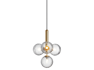 MIIRA 4 BRASS OPTIC - LED blown glass pendant lamp by Nuura