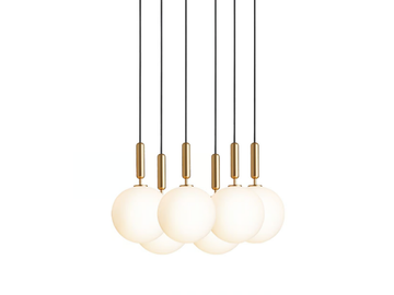 MIIRA 6 BRASS OPAL - LED glass chandelier by Nuura