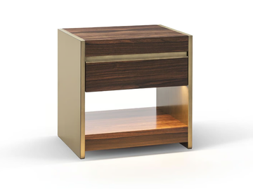 ALLEGRETTO GN8095 - Rectangular eucalyptus bedside table with drawers by OAK