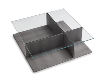 ASSOLO GN8030/B - Square wood and glass coffee table by OAK