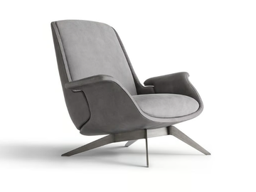 BLUES - Leather armchair with armrests by OAK