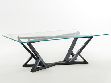 CITYLIFE SC5021 - Rectangular wood and glass dining table by OAK