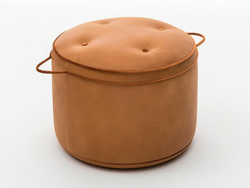 ISOLA SC5042 - Round leather pouf by OAK