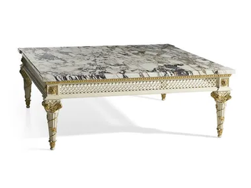 MG4127 - Lacquered rectangular marble coffee table by OAK