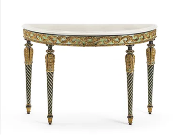 MG5270/1 - Classic style demilune marble console table by OAK