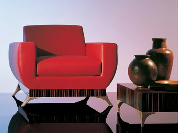 SC1010/P - Leather armchair with armrests by OAK