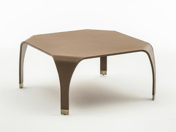 SEMPIONE SC5089 - Low leather coffee table by OAK