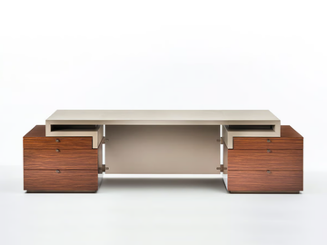SENATO SC7000 - Rosewood executive desk with drawers by OAK