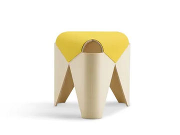 FALABELLA - Low wood veneer and fabric stool by Offecct