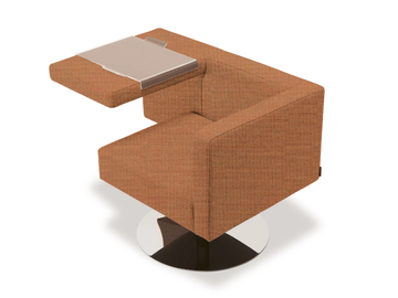 SOLITAIRE - Swivel fabric armchair with armrests by Offecct