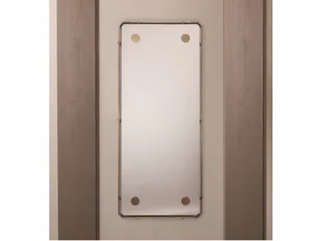 DOMINO - Rectangular framed wall-mounted brass mirror by OFFICINACIANI