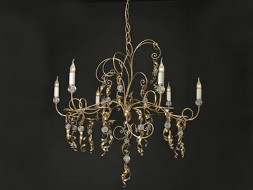RICCIOLI - Iron chandelier with crystals by OFFICINACIANI