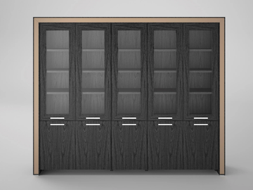 BELESA - Tall freestanding wood veneer office shelving by Ofifran